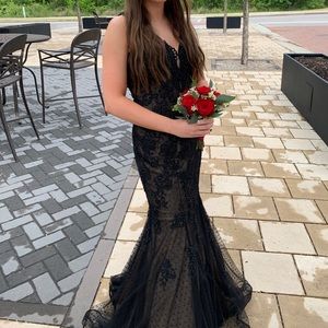 Stunning black sequin gown